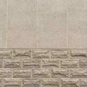 丽江 黄金麻自然面蘑菇石配荔枝面干挂