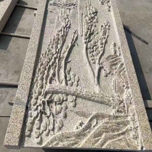 丽江 黄金麻雕刻板浮雕迎客松