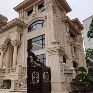 丽江 黄金麻花岗岩别墅外墙干挂效果展示