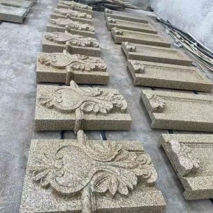 丽江 黄金麻花岗岩别墅外墙雕刻板