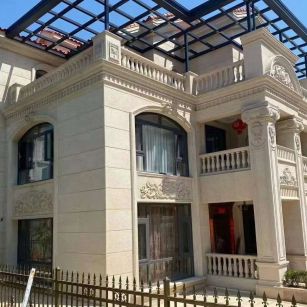 丽江 黄金麻花岗岩荔枝面别墅外墙干挂