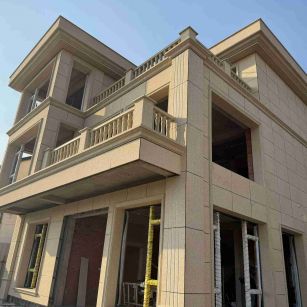 丽江 黄金麻花岗岩石材荔枝面外墙干挂效果展示