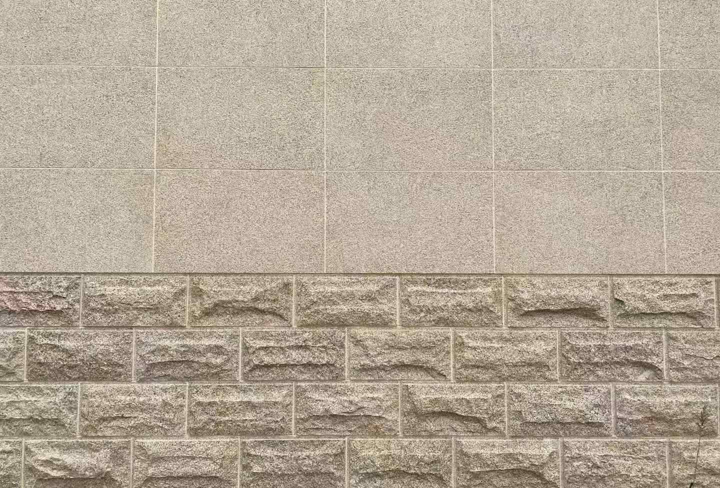 丽江 黄金麻自然面蘑菇石配荔枝面干挂